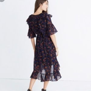 Madewell Ruffle midi dress in climbing vine
